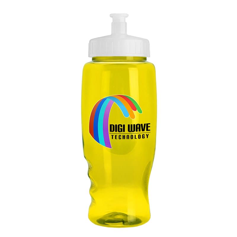 27 oz. Poly-Pure Transparent Bottle - Push Pull Lid - digital imprint