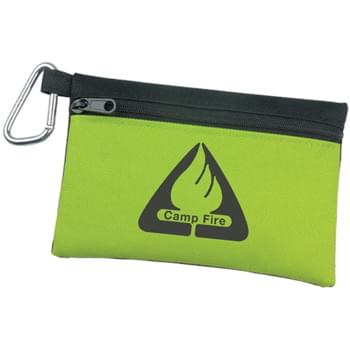 Primary Two-Tone Polyester Zip Tote with Carabiner