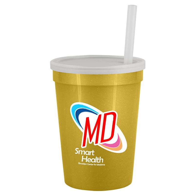12 oz Cup with Lid & Straw - Digital