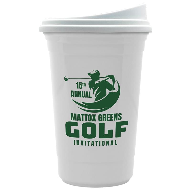 The Varsity Tumbler - 16 oz. Double wall with White Slide lid