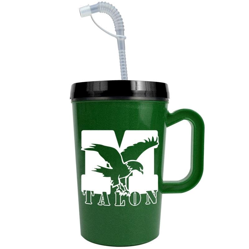 22 oz Insulated Mug with Straw