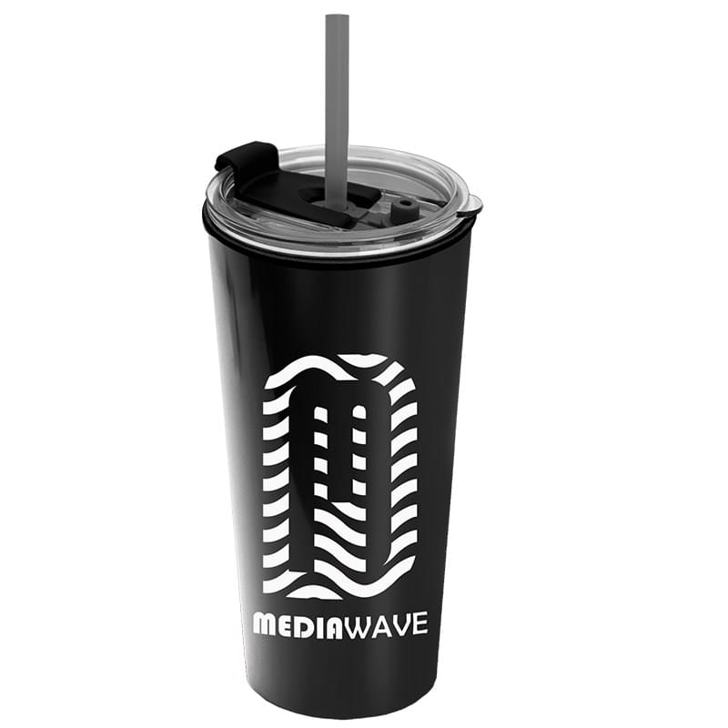 The Explorer - 18 oz. Travel Tumbler with 2-in-1 Flip and Straw hole lid (Straw included)