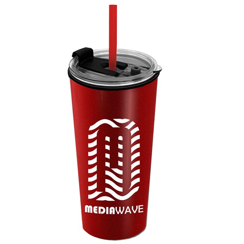 The Explorer - 18 oz. Travel Tumbler with 2-in-1 Flip and Straw hole lid (Straw included)