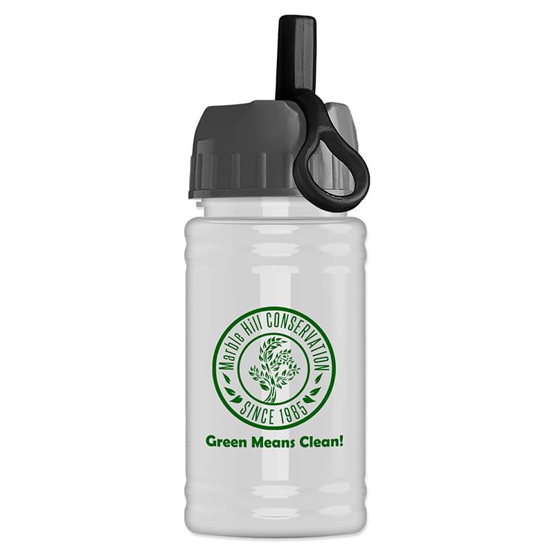 Garyline® Mini RPET Bottle with Ring-Straw Lid - 16 oz.