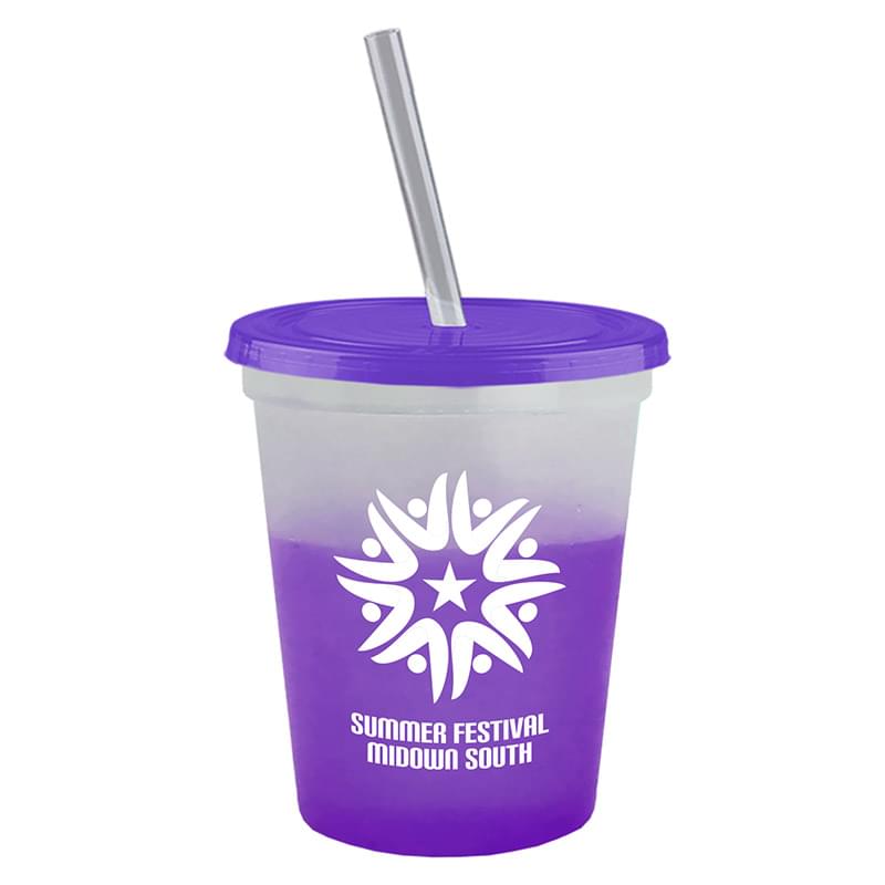 16 Oz. Cool Color Change Straw Cup