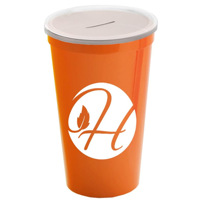 22 Oz. Stadium Cup With Coin Slot Lid