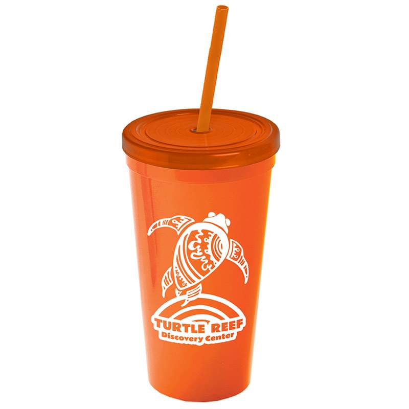 24 oz. Stadium Cup with Straw and Lid