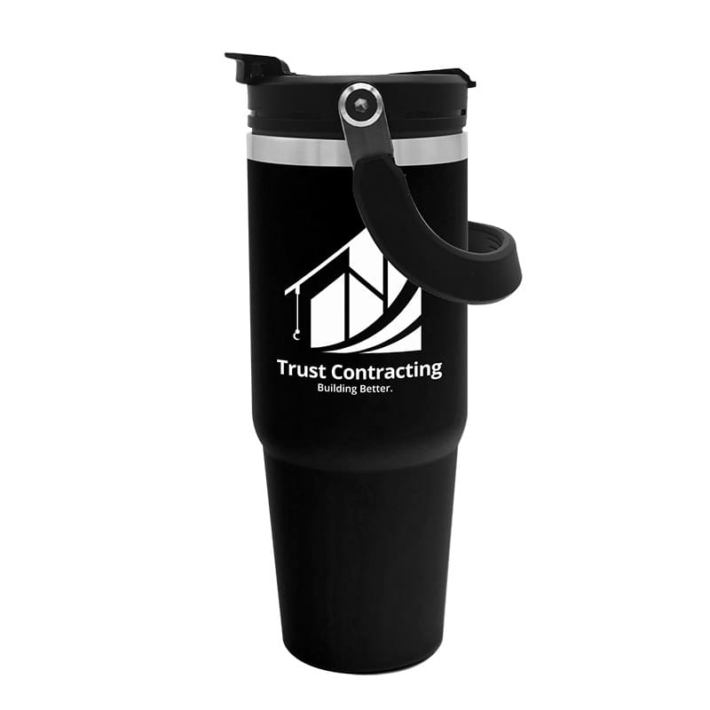 Garyline® Bravo Stainless Steel Bottle with 2-in-1 Flip-Straw Lid - 30 oz.