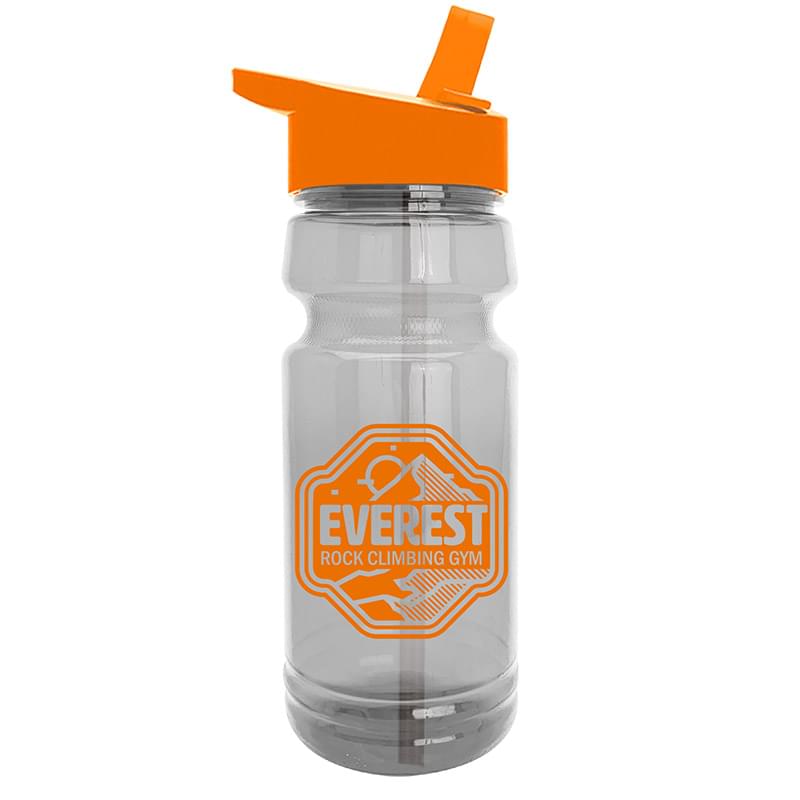 The Trainer - 24 oz. Clear Sports Bottle with Flip Straw lid
