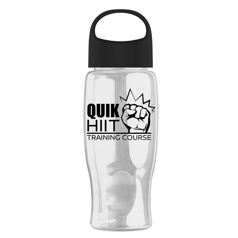 Poly-Pure - 27 oz. Transparent Bottle with Oval Crest Lid