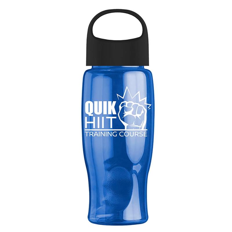Poly-Pure - 27 oz. Transparent Bottle with Oval Crest Lid