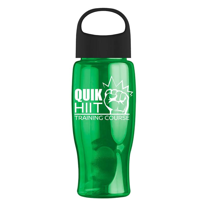 Poly-Pure - 27 oz. Transparent Bottle with Oval Crest Lid