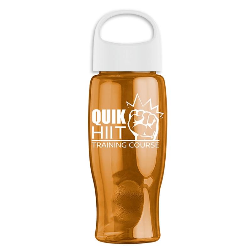 Poly-Pure - 27 oz. Transparent Bottle with Oval Crest Lid