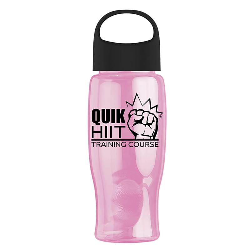 Poly-Pure - 27 oz. Transparent Bottle with Oval Crest Lid