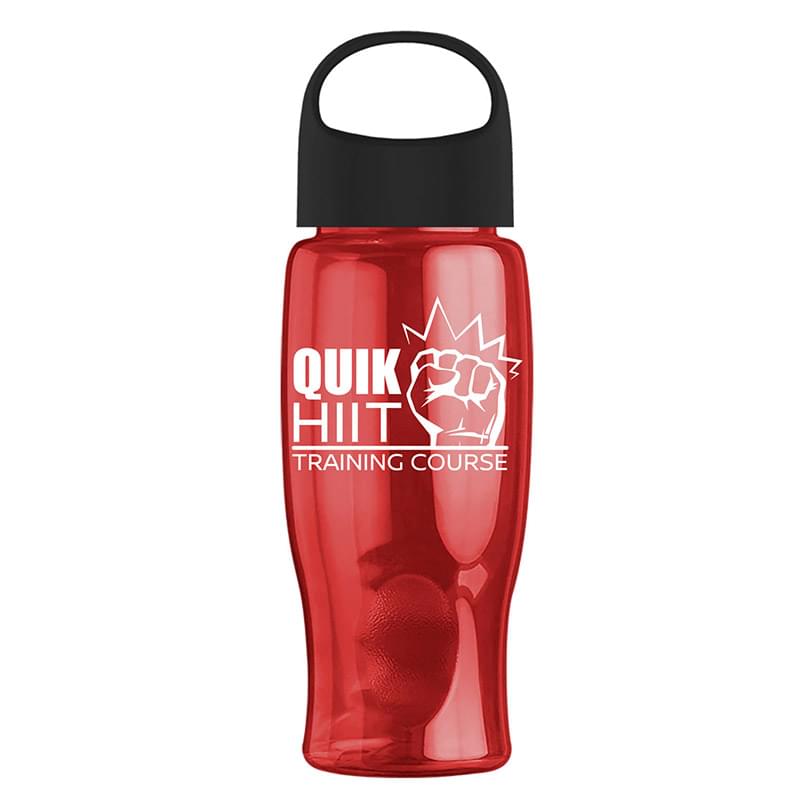 Poly-Pure - 27 oz. Transparent Bottle with Oval Crest Lid