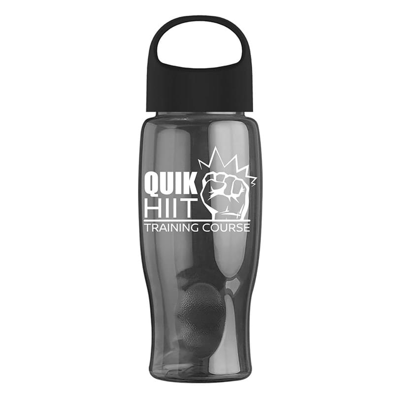 Poly-Pure - 27 oz. Transparent Bottle with Oval Crest Lid