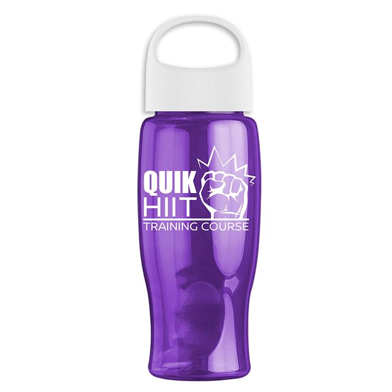 Poly-Pure - 27 oz. Transparent Bottle with Oval Crest Lid