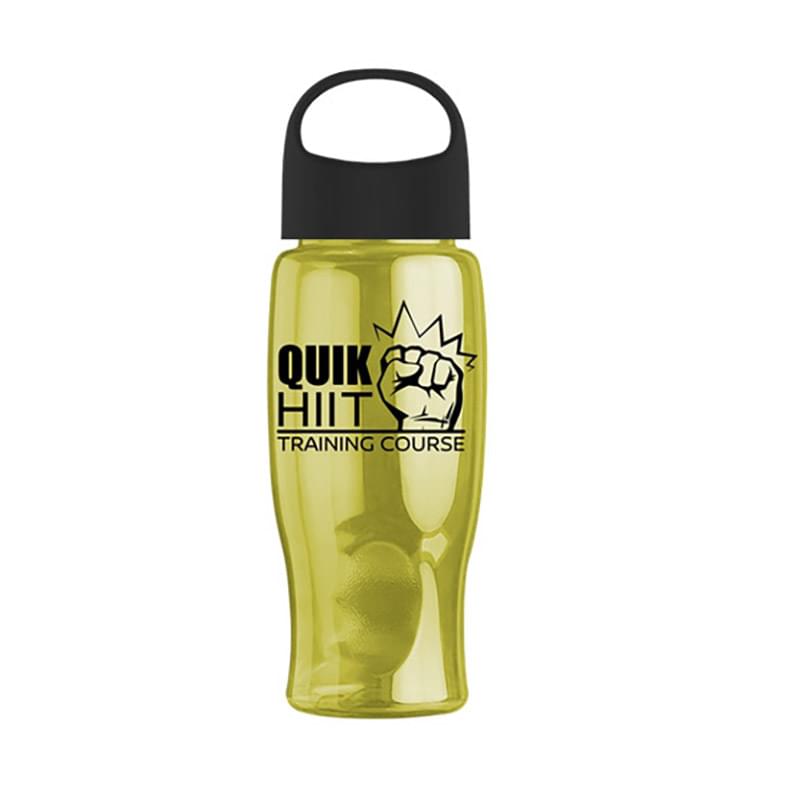 Poly-Pure - 27 oz. Transparent Bottle with Oval Crest Lid