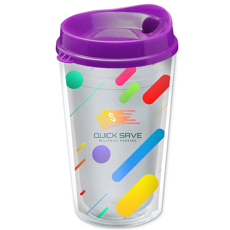 16 oz. Transparent Sentinel Tumbler with Auto Sip lid and Clear insert