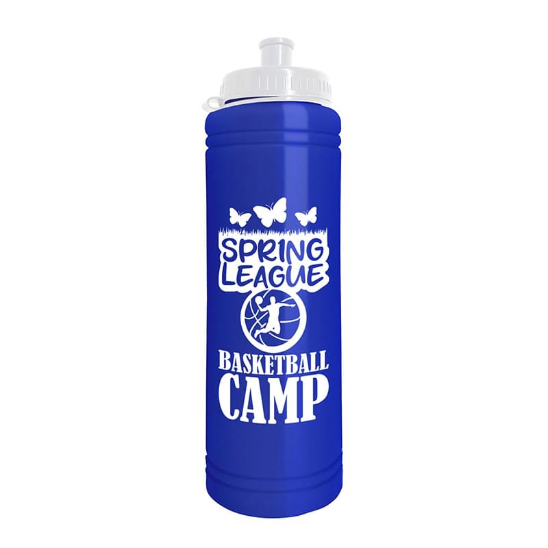 Slim Line - 25 oz. Water Bottle with Tethered Push pull lid