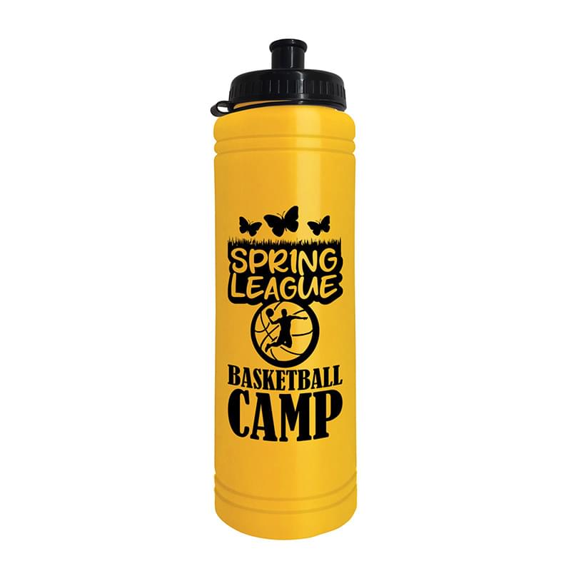 Slim Line - 25 oz. Water Bottle with Tethered Push pull lid