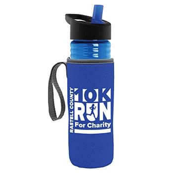 Garyline® Lifeguard Bottle with Flip-Straw Lid and Insulated Caddy - 24 oz.