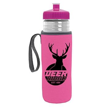 Garyline® Lifeguard Bottle with Push-Pull Lid and Insulated Caddy - 24 oz.