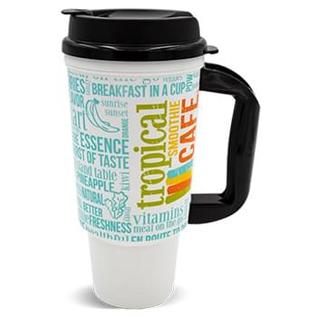24 OZ DOUBLE WALL INSULATED TRAVEL CAR MUG WITH FLIP TOP LID