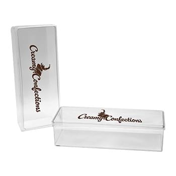 9.5" L x 3.5" W x 2.25" H Clear Plastic Box