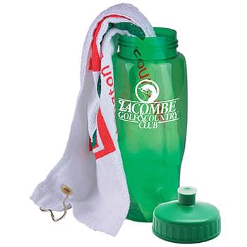 Golf Towel in a Transparent Bottle