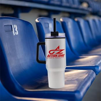 Garyline® Roam Stainless Steel Handle Mug with Straw - 40 oz.