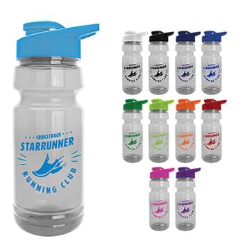 The Trainer - 24 oz. Transparent Water Bottle with Drink-Thru Lid